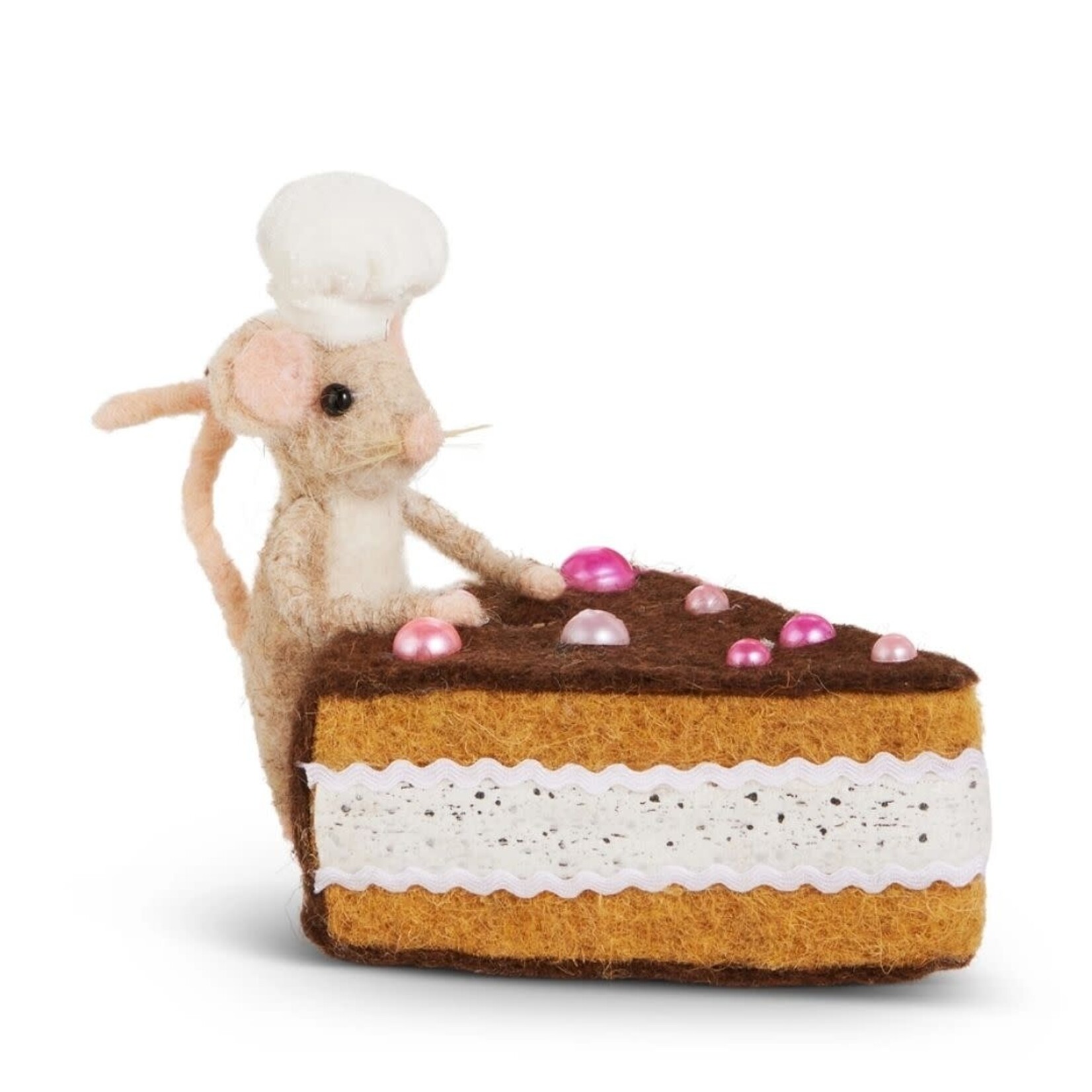 m. lynne designs baking mouse slice of cake ornament