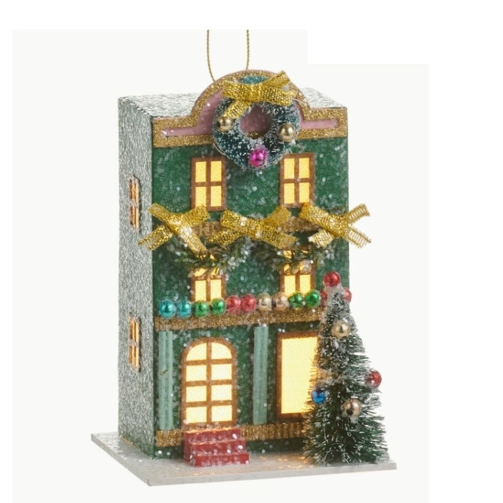 m. lynne designs lighted paper multicolored house ornament