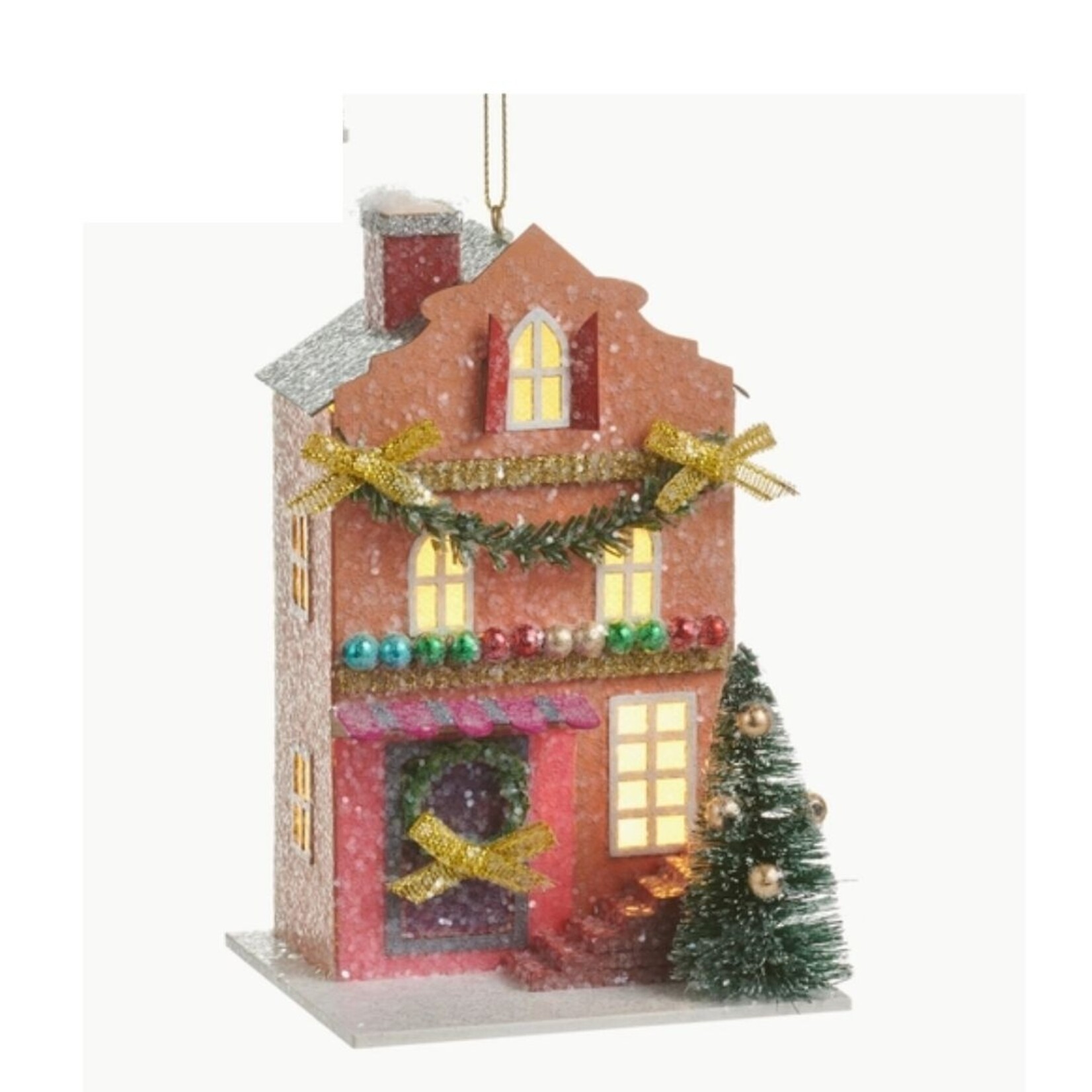 m. lynne designs lighted paper multicolored house ornament