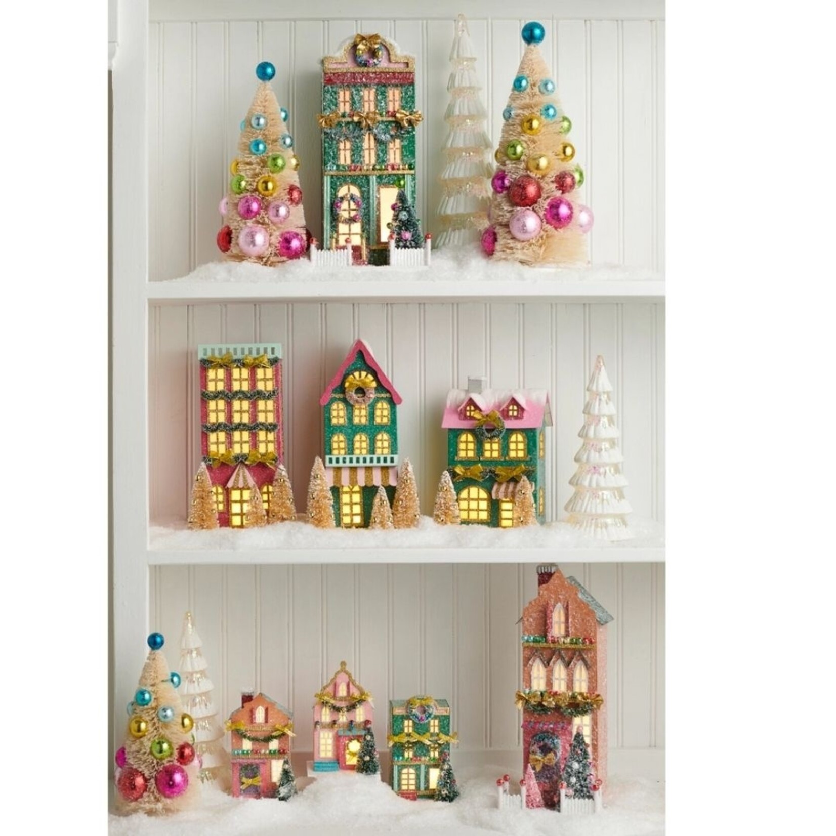 m. lynne designs lighted paper multicolored house ornament