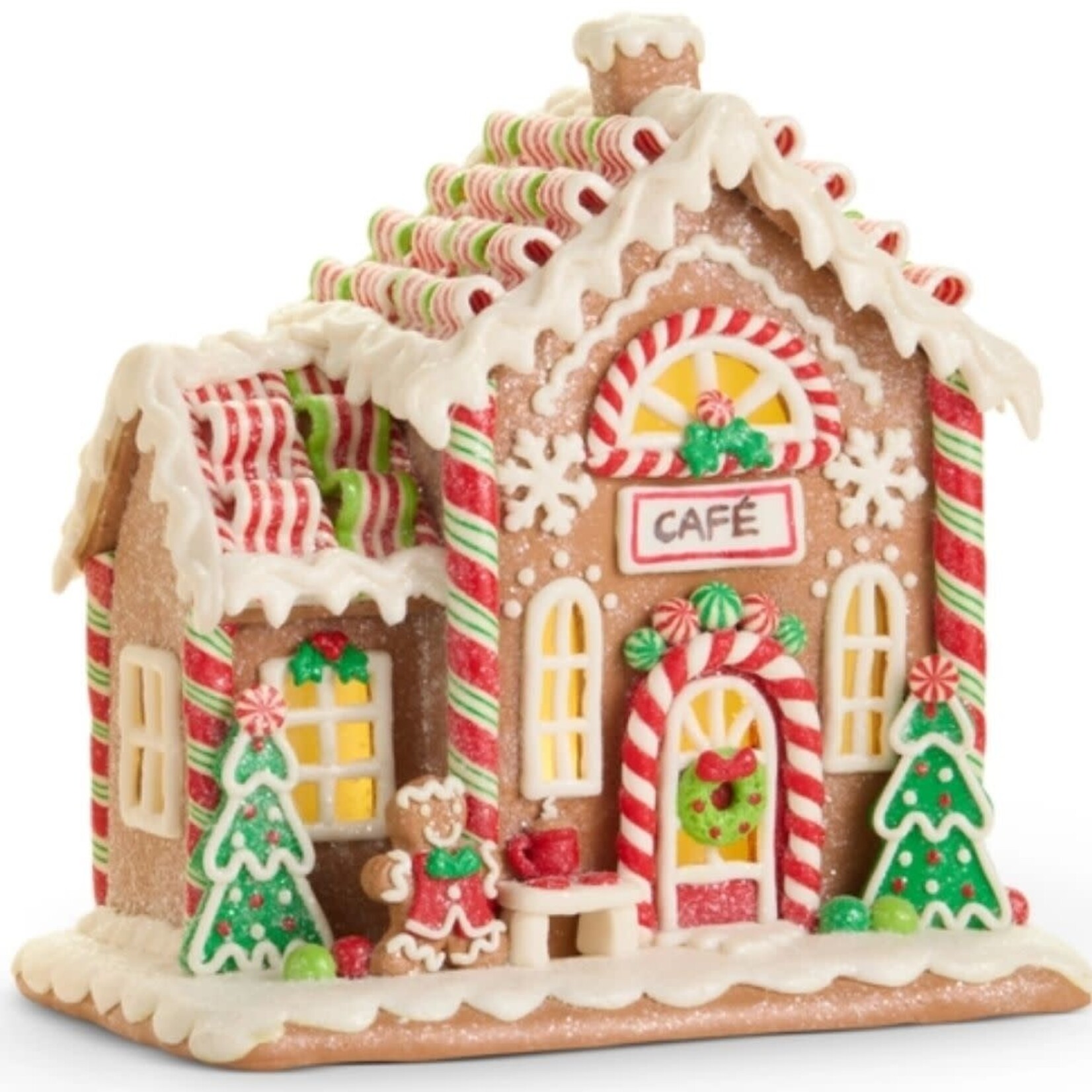 m. lynne designs lighted cafe gingerbread house