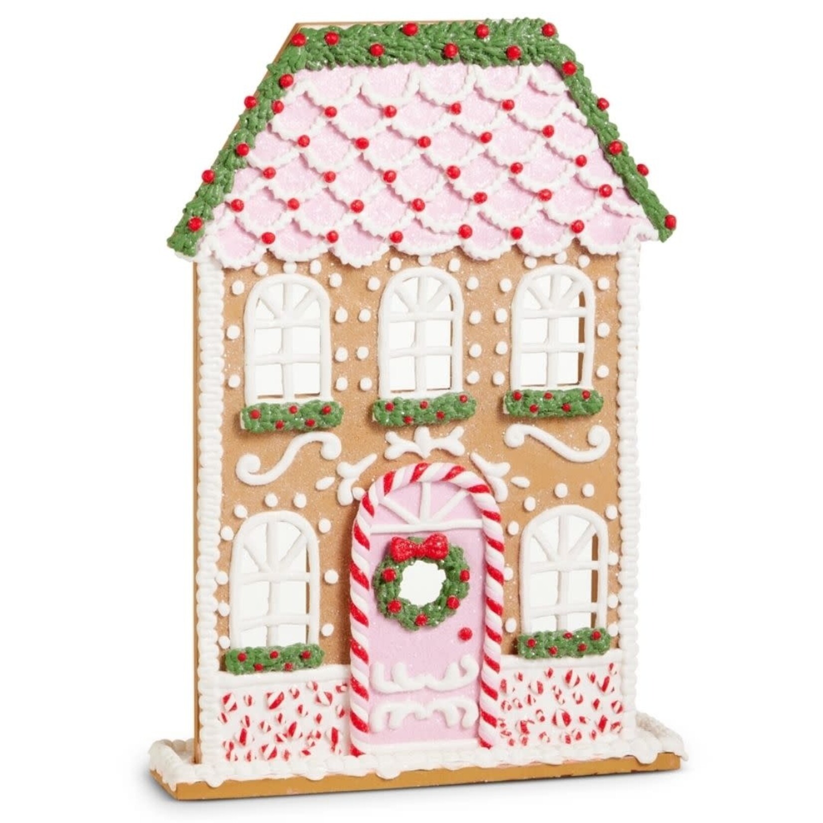m. lynne designs pink flat cottage gingerbread house