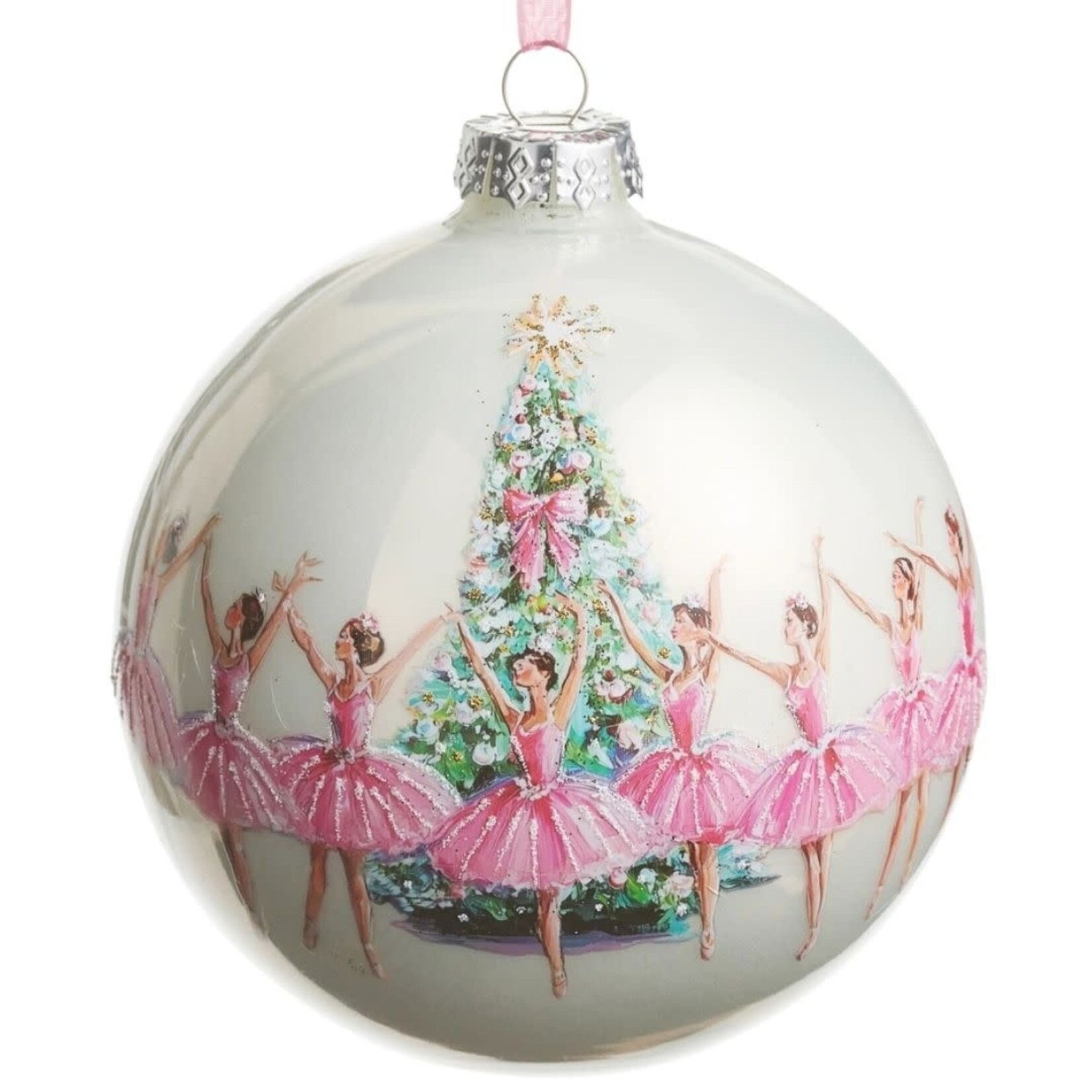m. lynne designs glass christmas ballet ball ornament