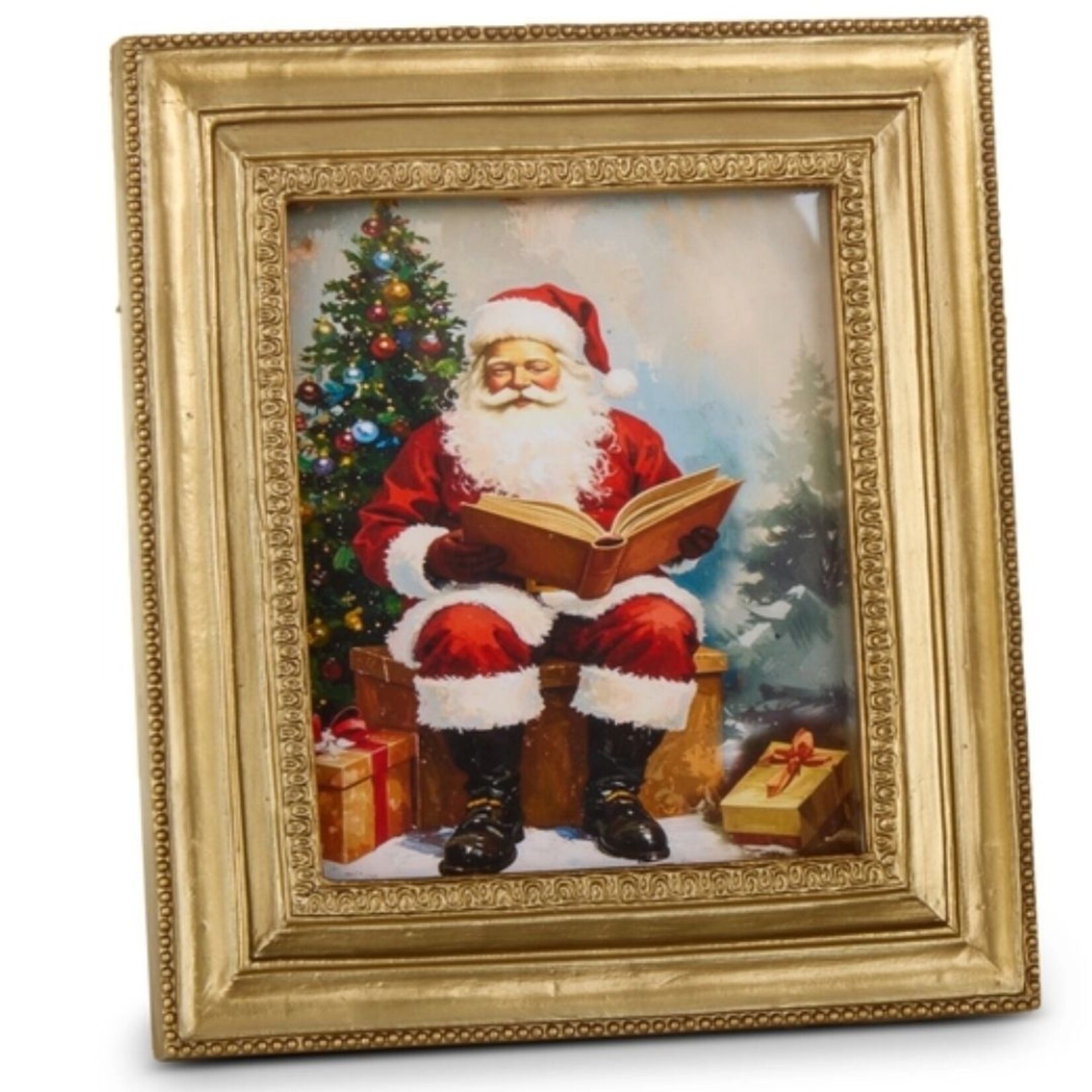 m. lynne designs kris kringle reading the list wall art