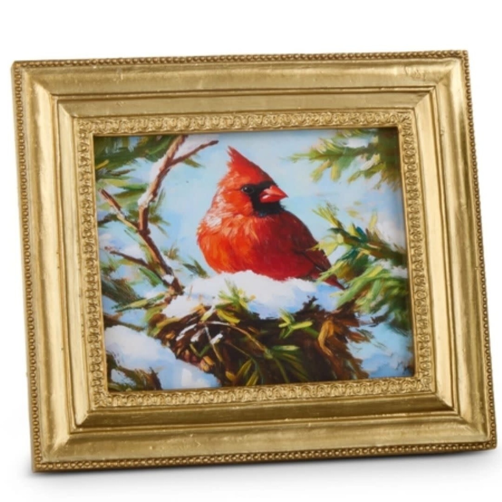 m. lynne designs nested mini framed art memory with cardinal on snow nest sideways