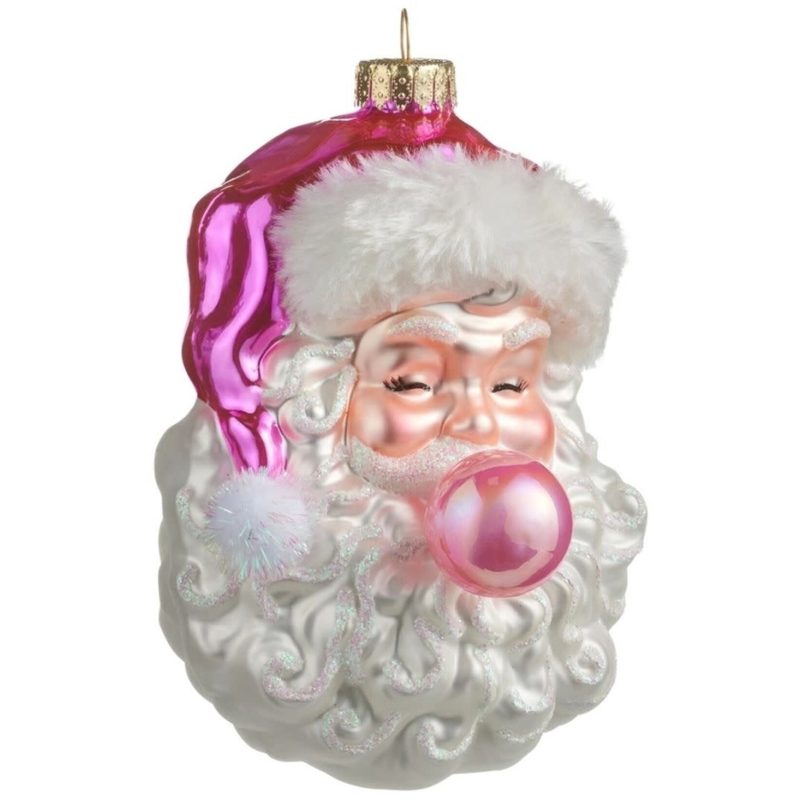 m. lynne designs bubblegum santa ornament