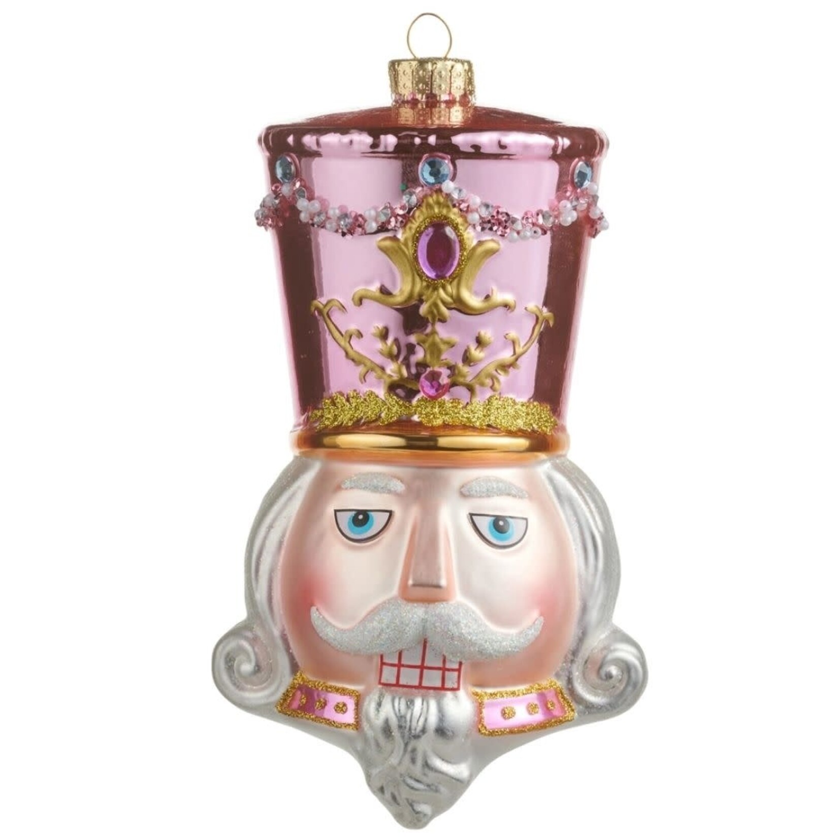 m. lynne designs pink nutcracker head ornament