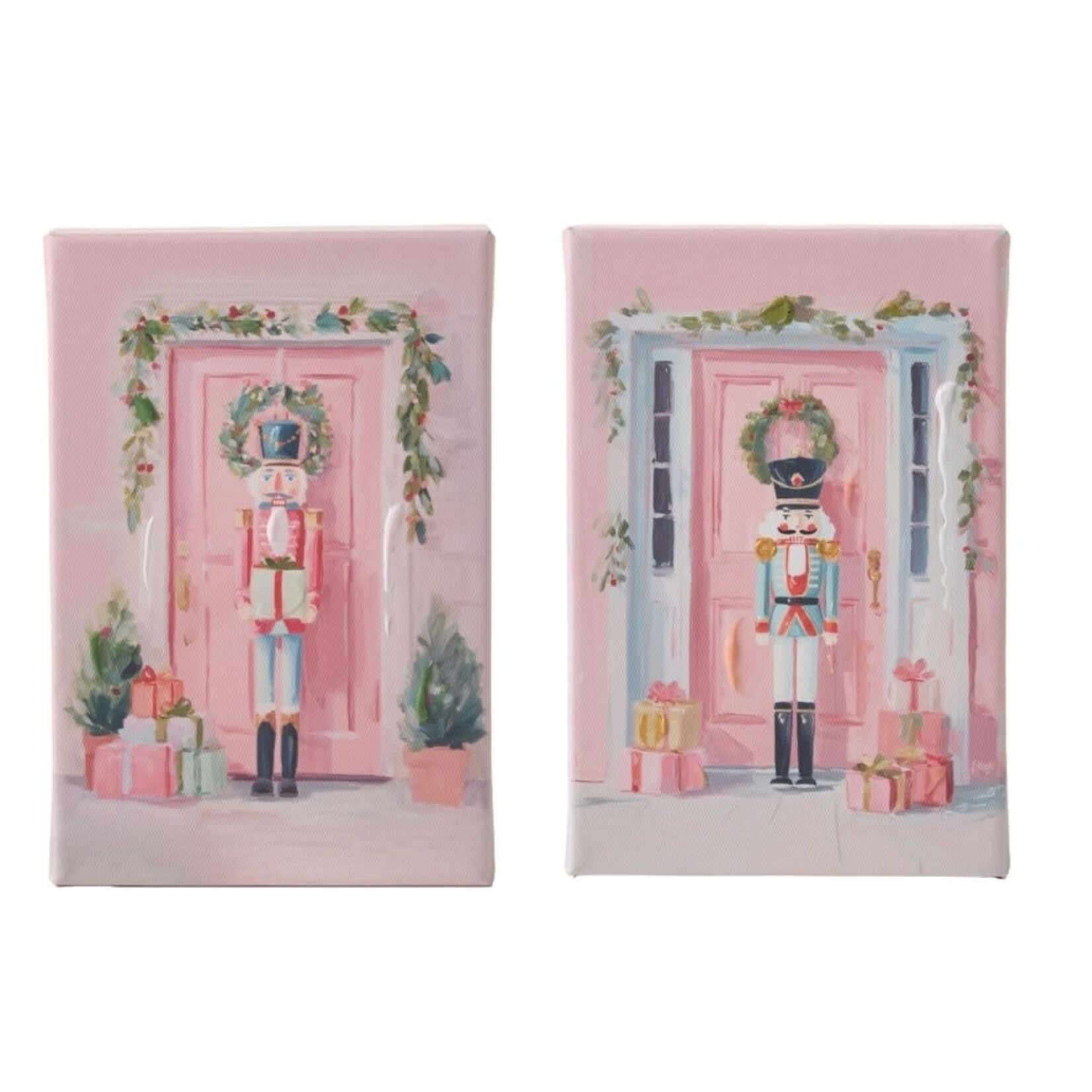 m. lynne designs pink door and nutcracker wall art