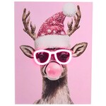 m. lynne designs reindeer with lit neon glasses art