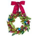 m. lynne designs colorful felt wreath with ball ornaments