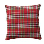 m. lynne designs red tartan plaid square pillow