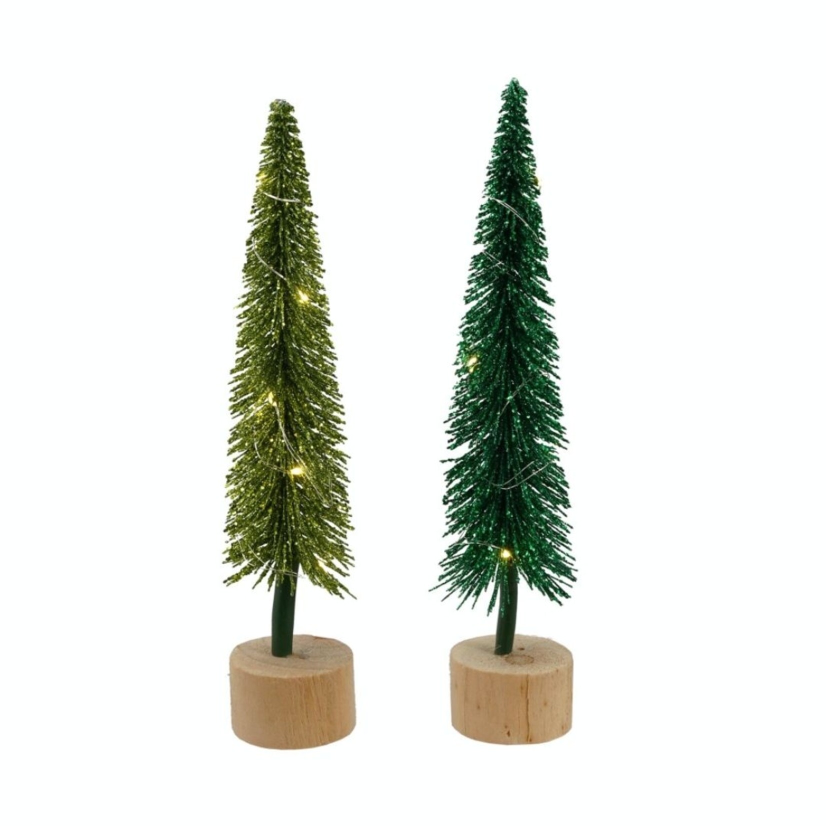 m. lynne designs led bottlebrush tree on wood base