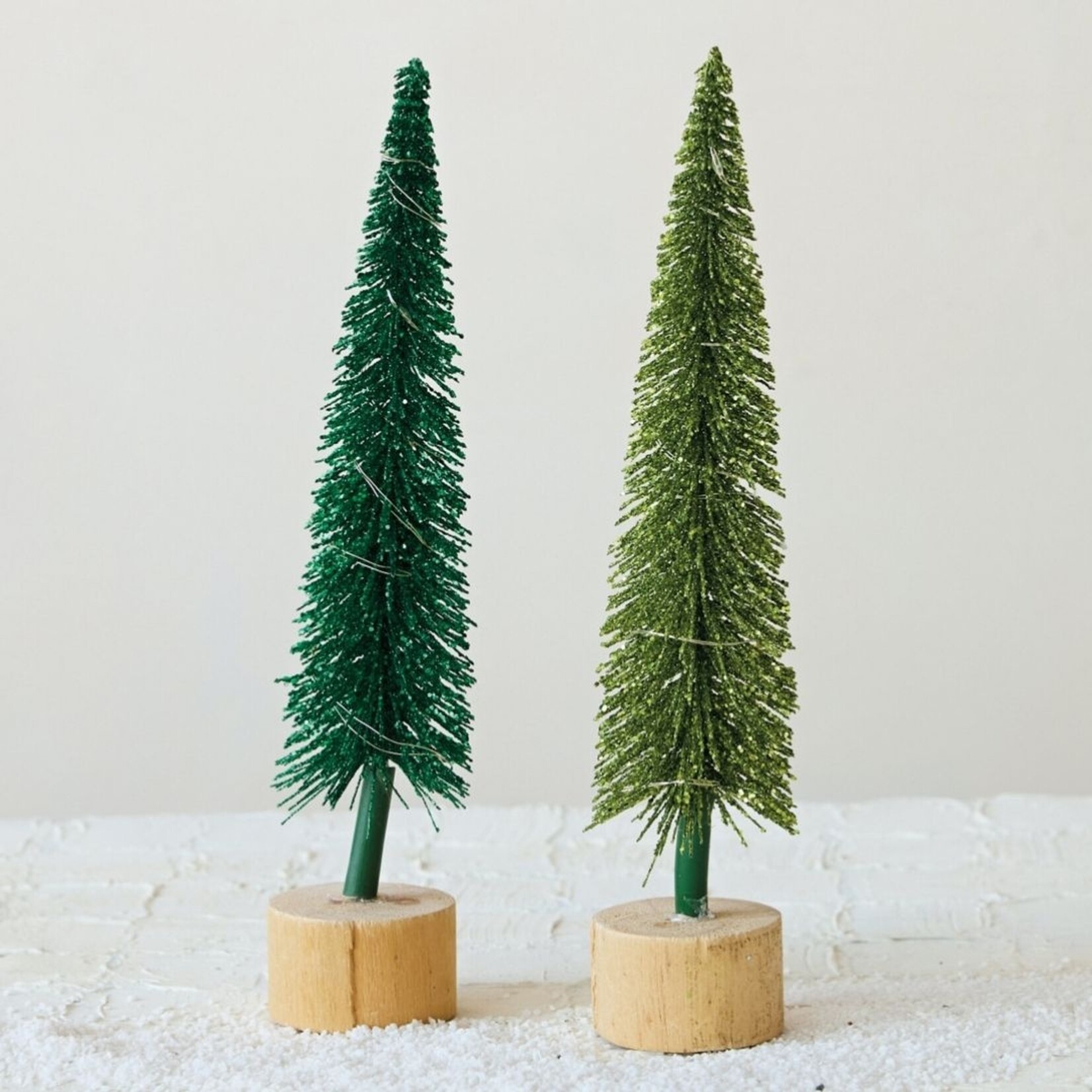 m. lynne designs led bottlebrush tree on wood base