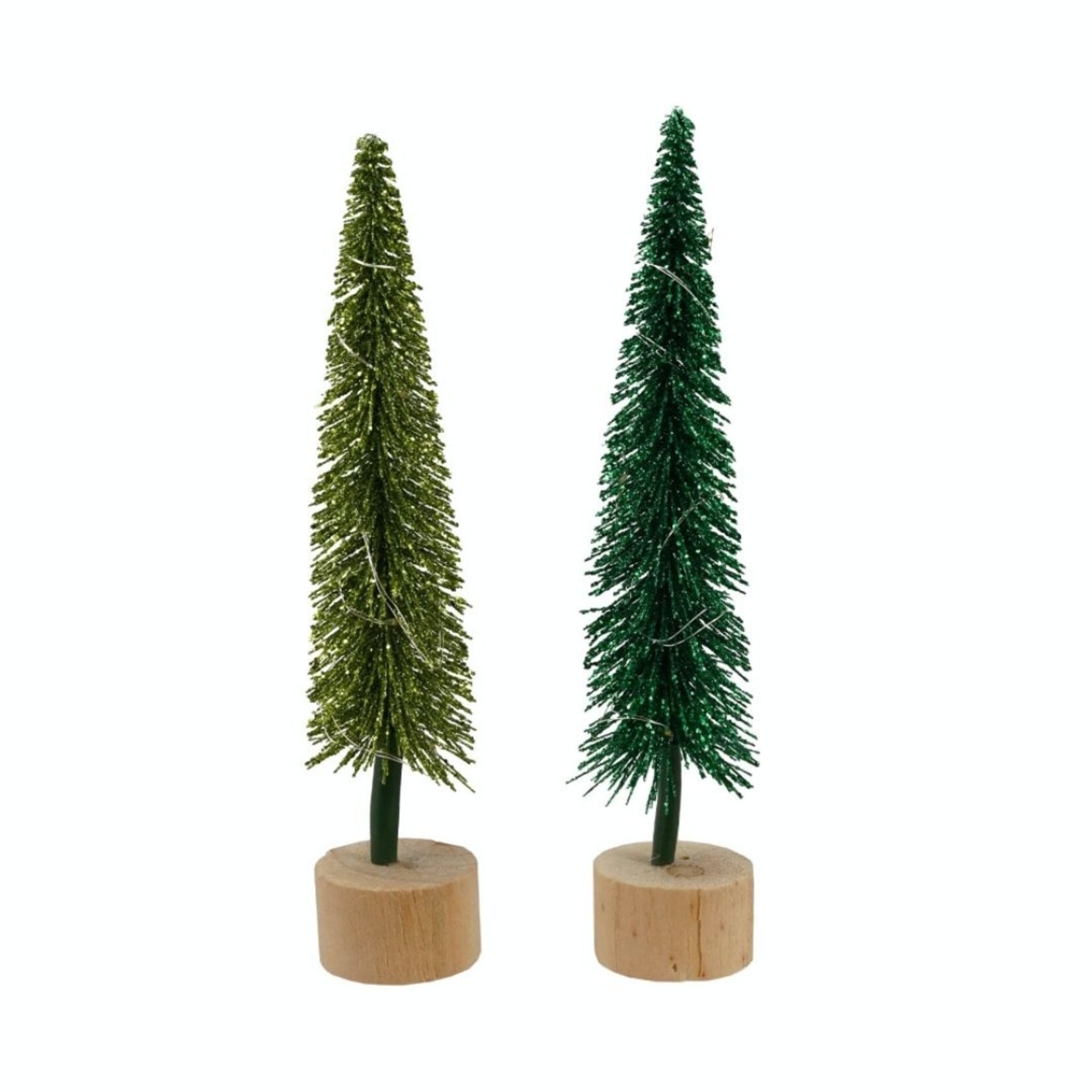 m. lynne designs led bottlebrush tree on wood base