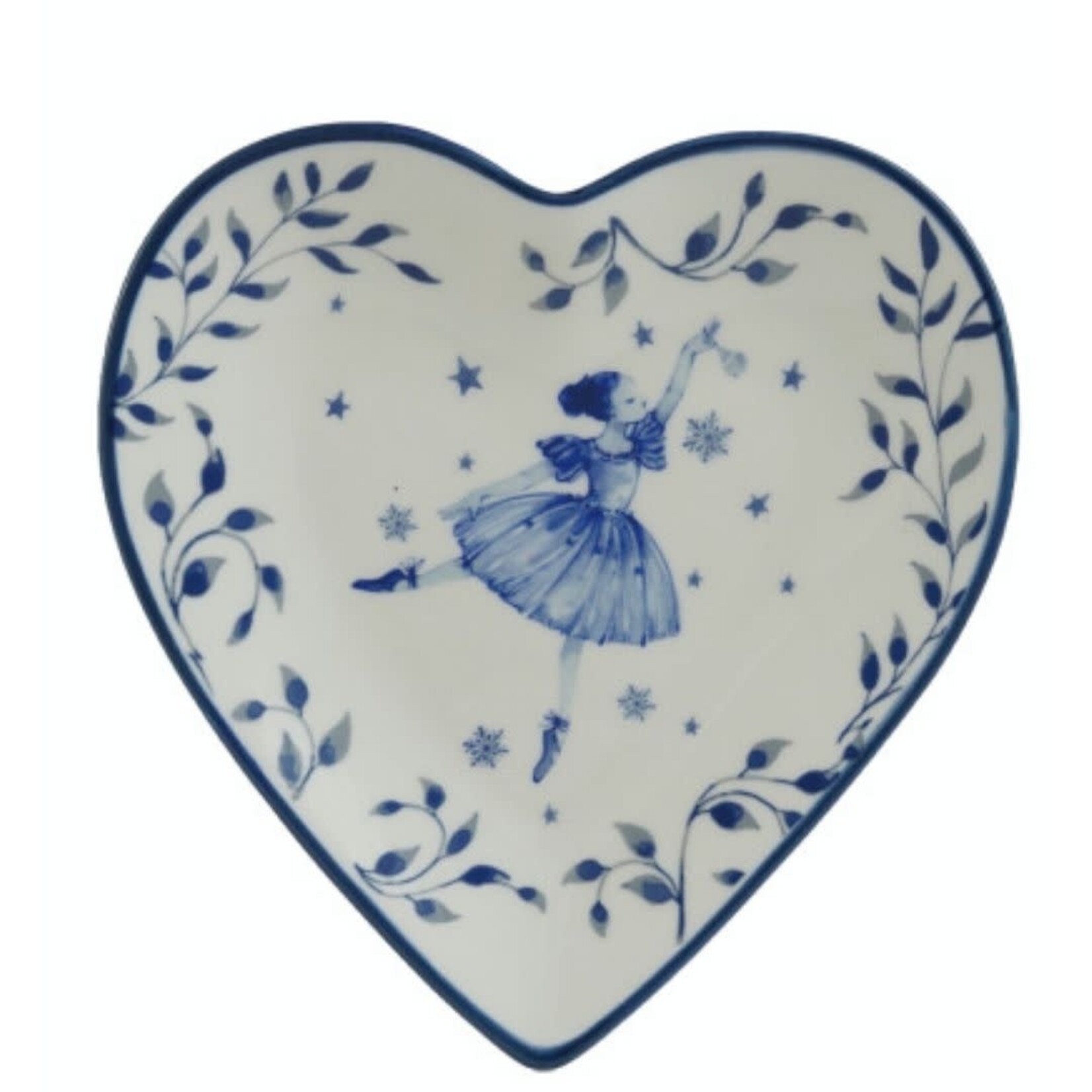 m. lynne designs blue & white holiday dish