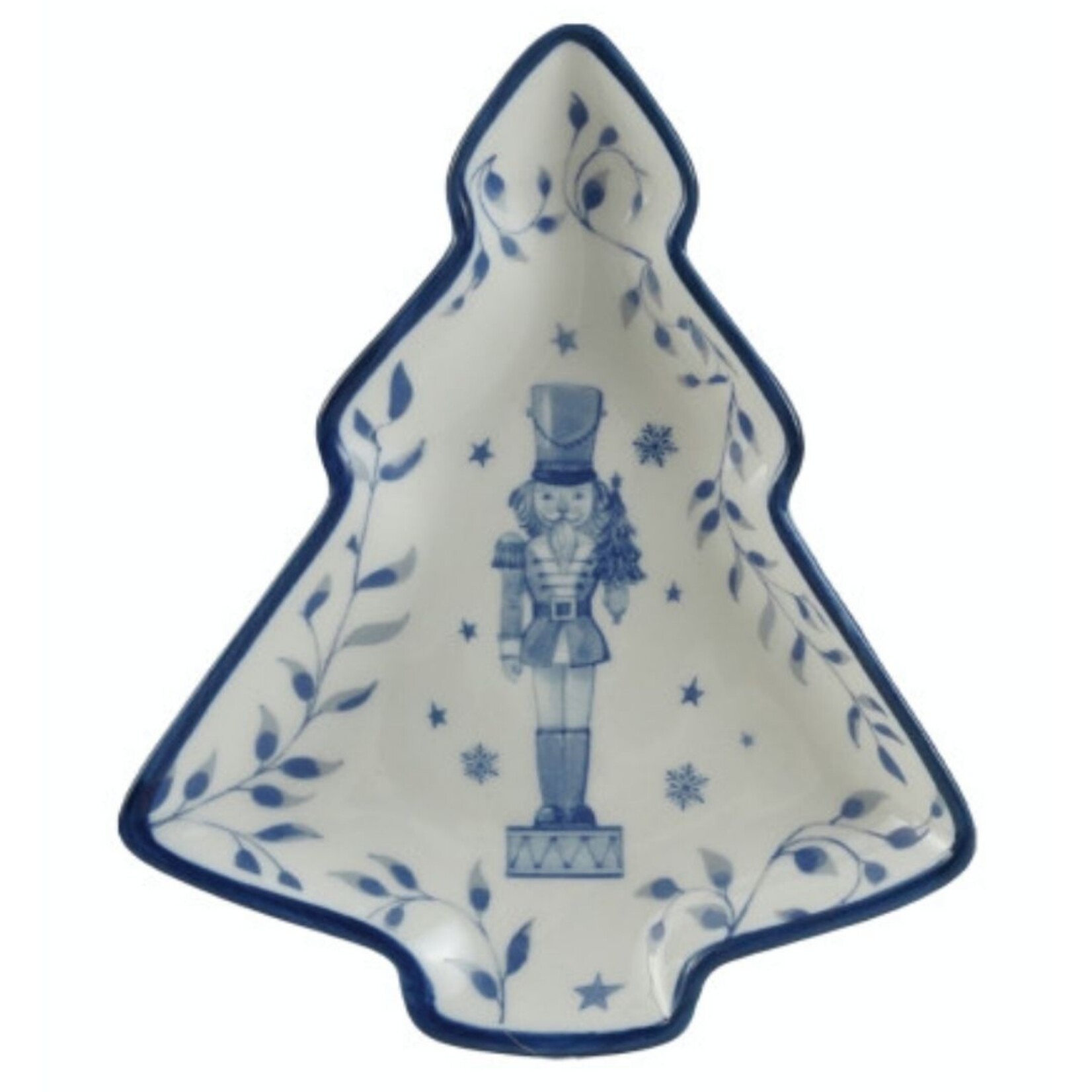 m. lynne designs blue & white holiday dish