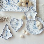 m. lynne designs blue & white holiday dish