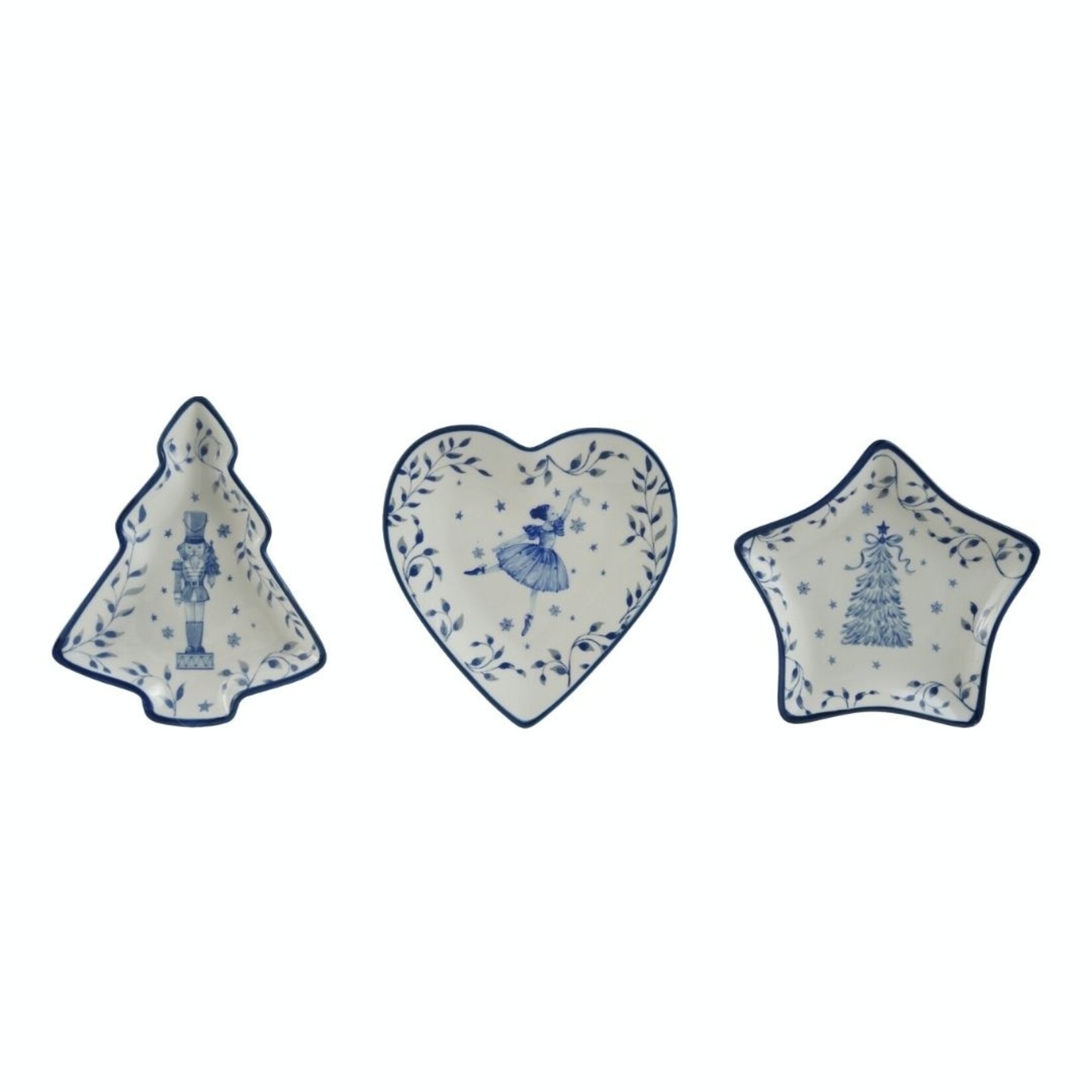 m. lynne designs blue & white holiday dish