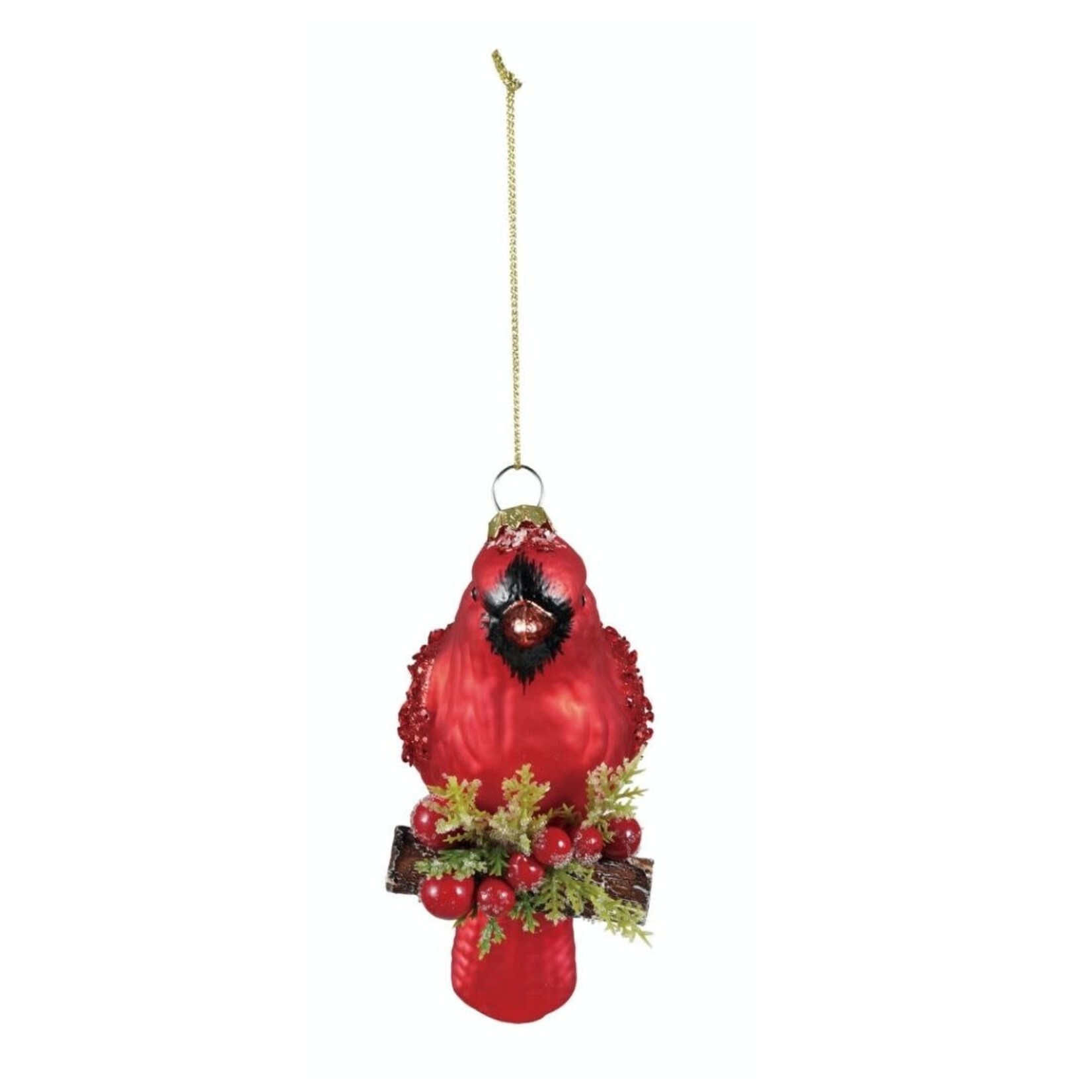 m. lynne designs glass cardinal ornament