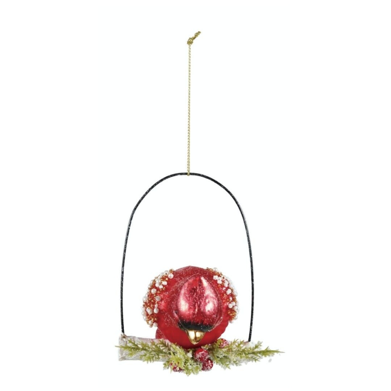 m. lynne designs glass cardinal ornament