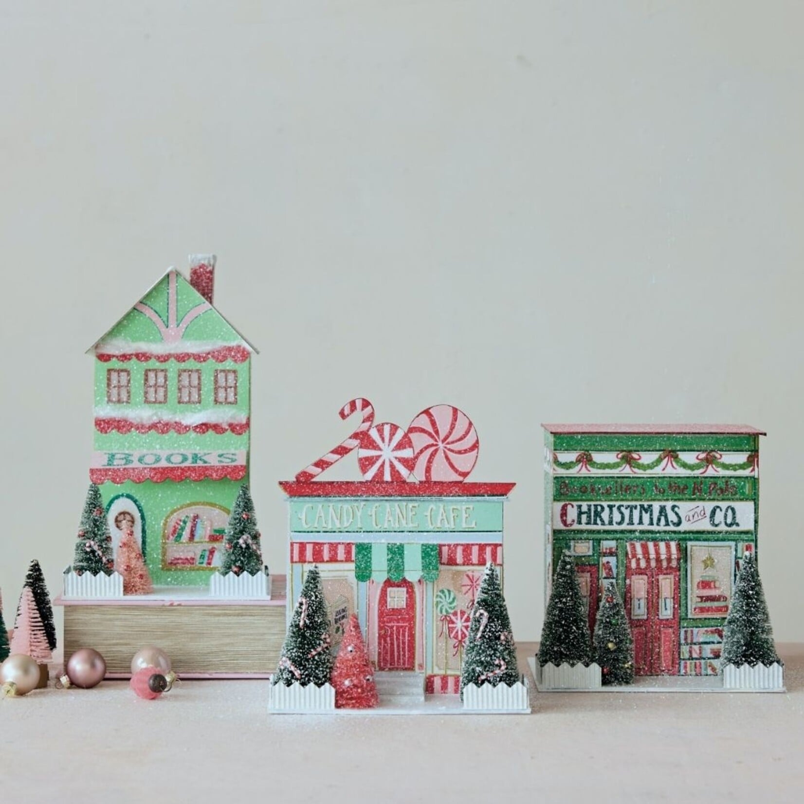 m. lynne designs lighted paper christmas village store