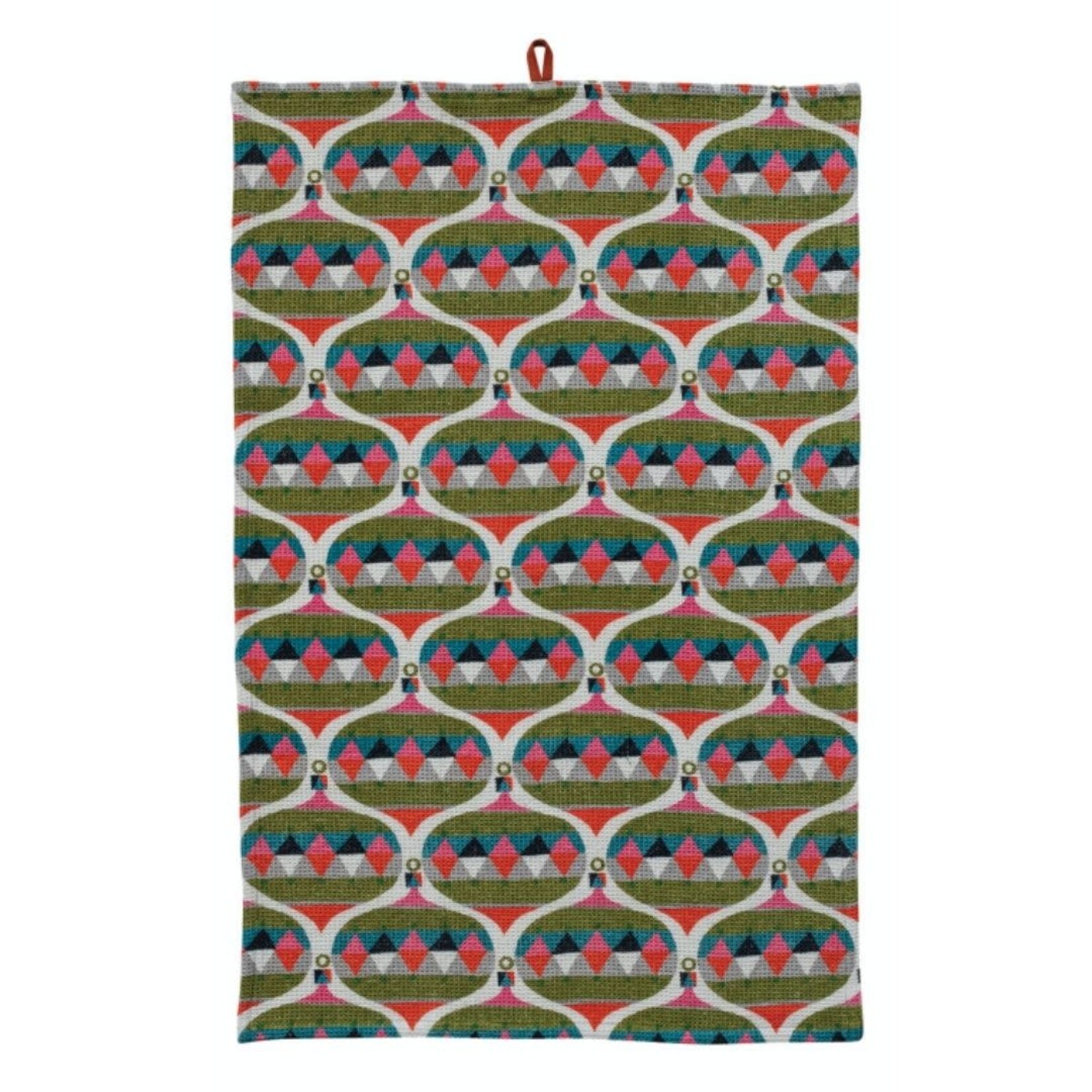m. lynne designs colorful cotton waffle weave christmas tea towel