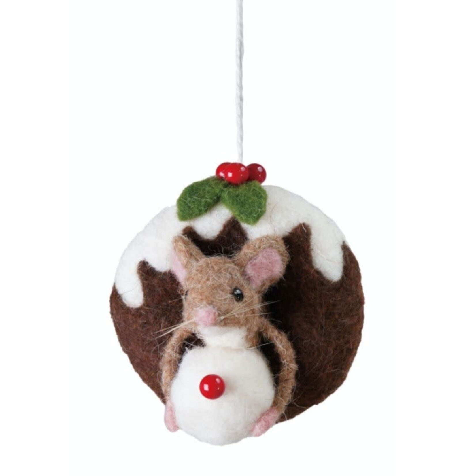 m. lynne designs felt mouse with doughnut ornament