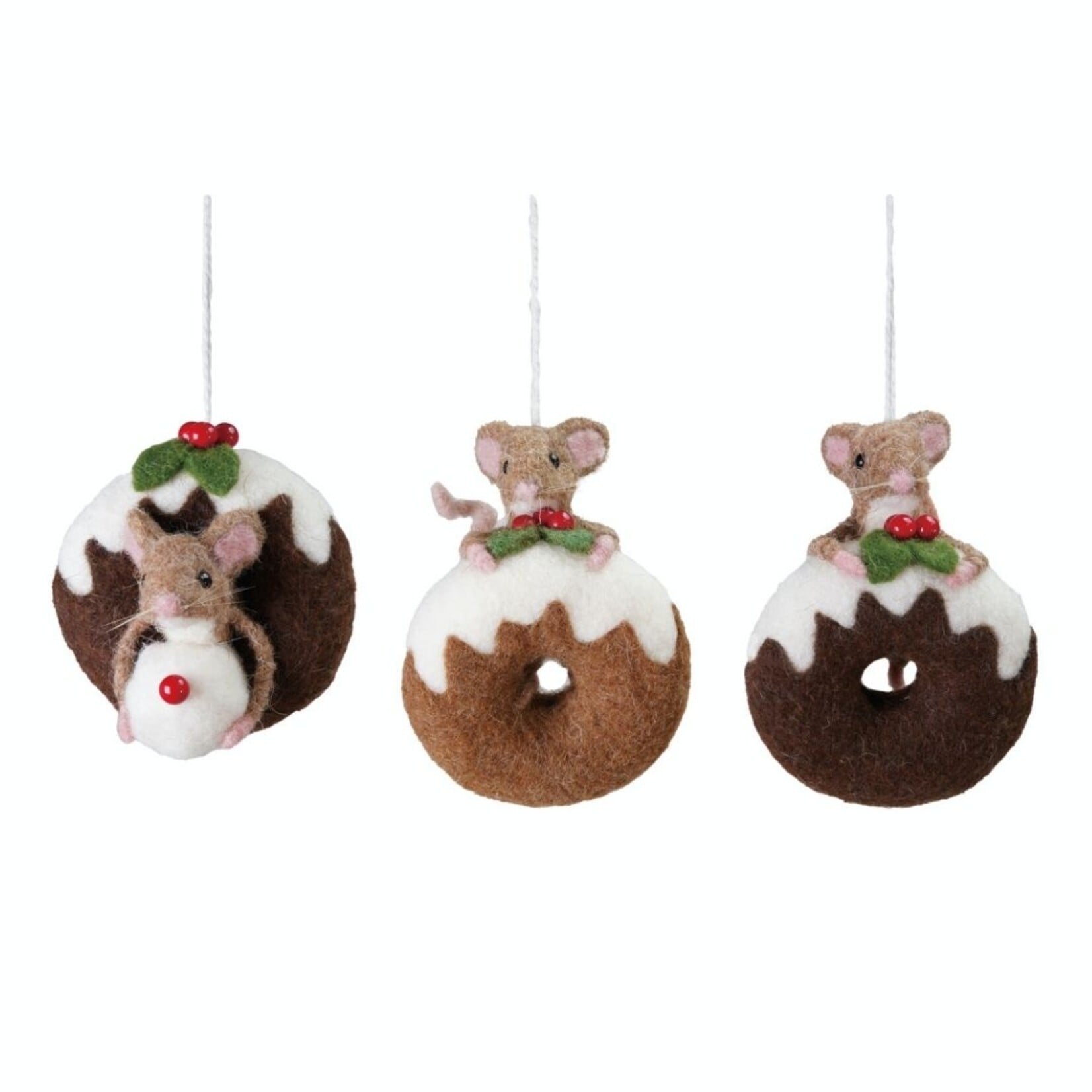 m. lynne designs felt mouse with doughnut ornament