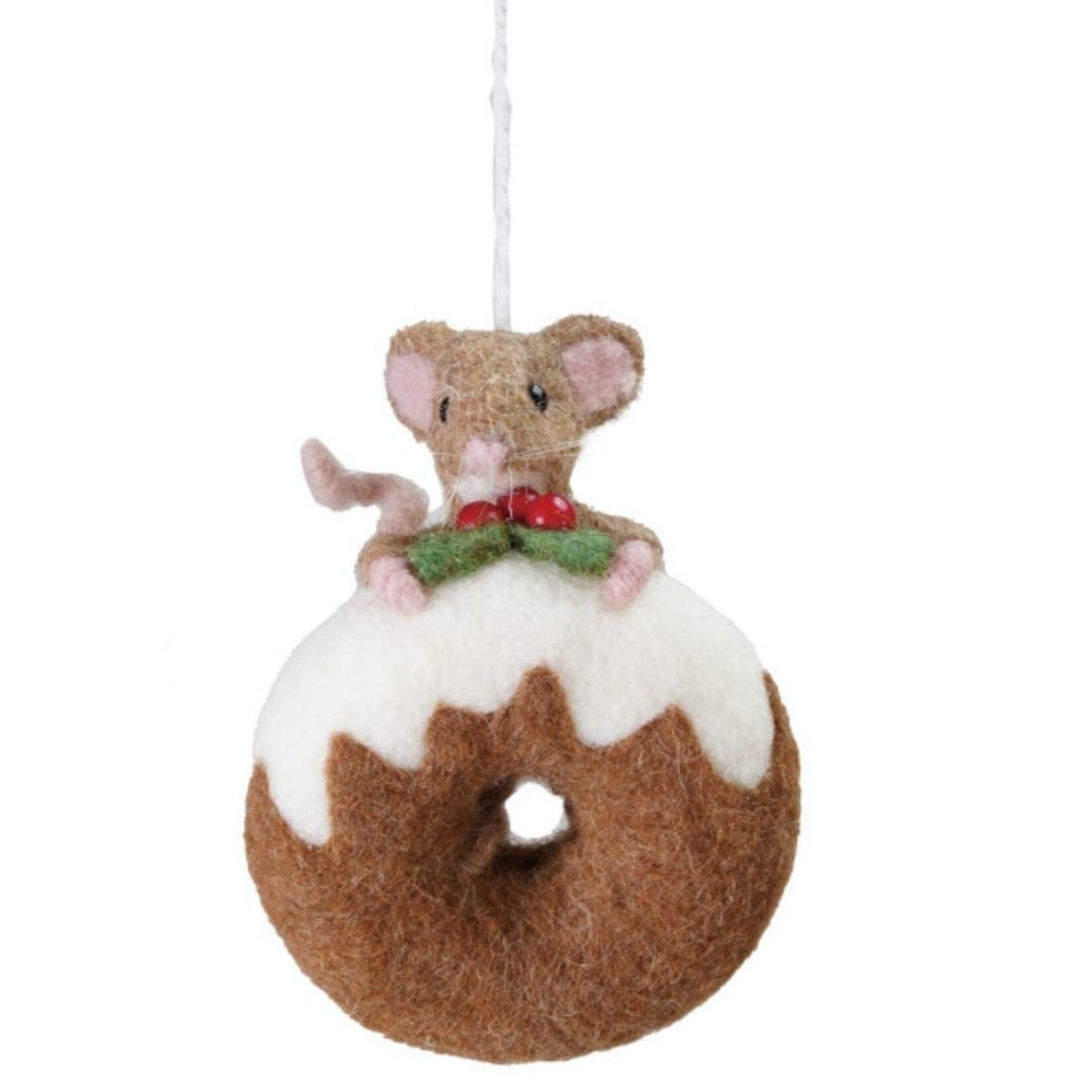 m. lynne designs felt mouse with doughnut ornament