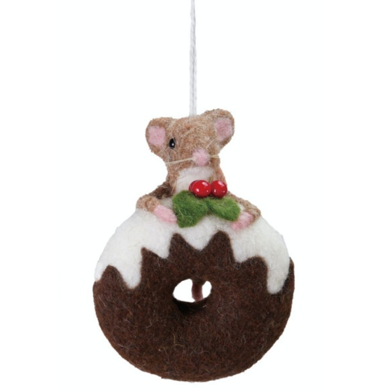 m. lynne designs felt mouse with doughnut ornament