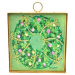 the round top collection gold ribbon wreath charm