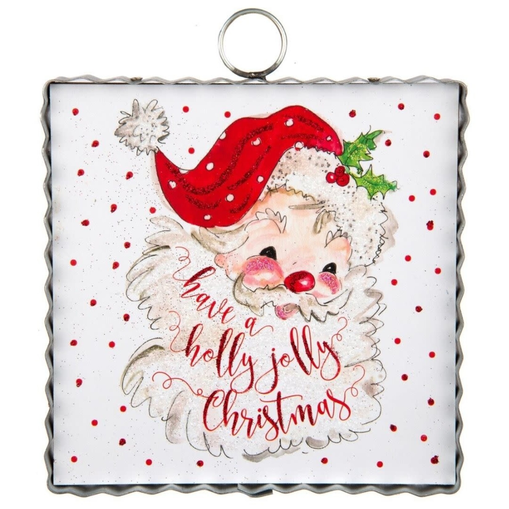 the round top collection holly jolly santa charm