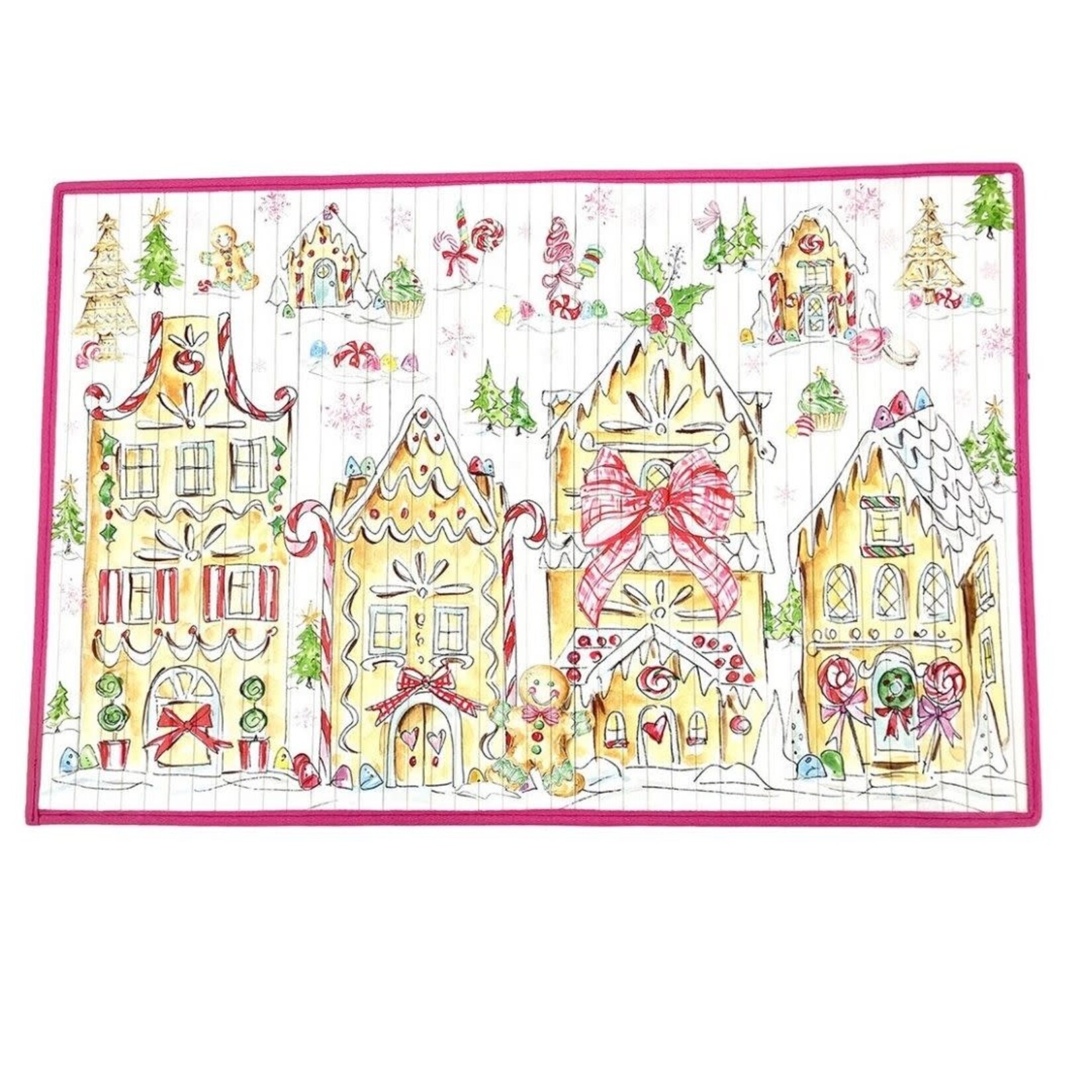 the round top collection sweet seasons gingerbread bamboo mat