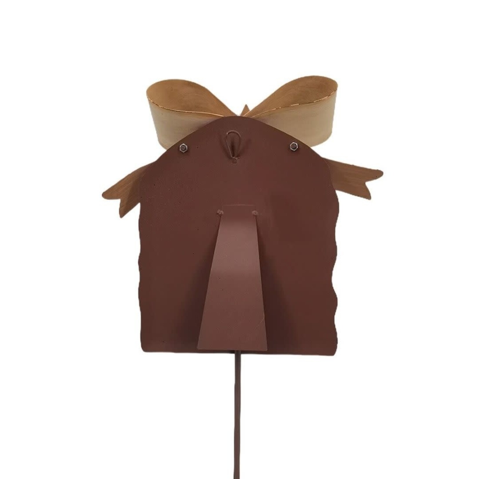 the round top collection gold bow manger & baby Jesus stake
