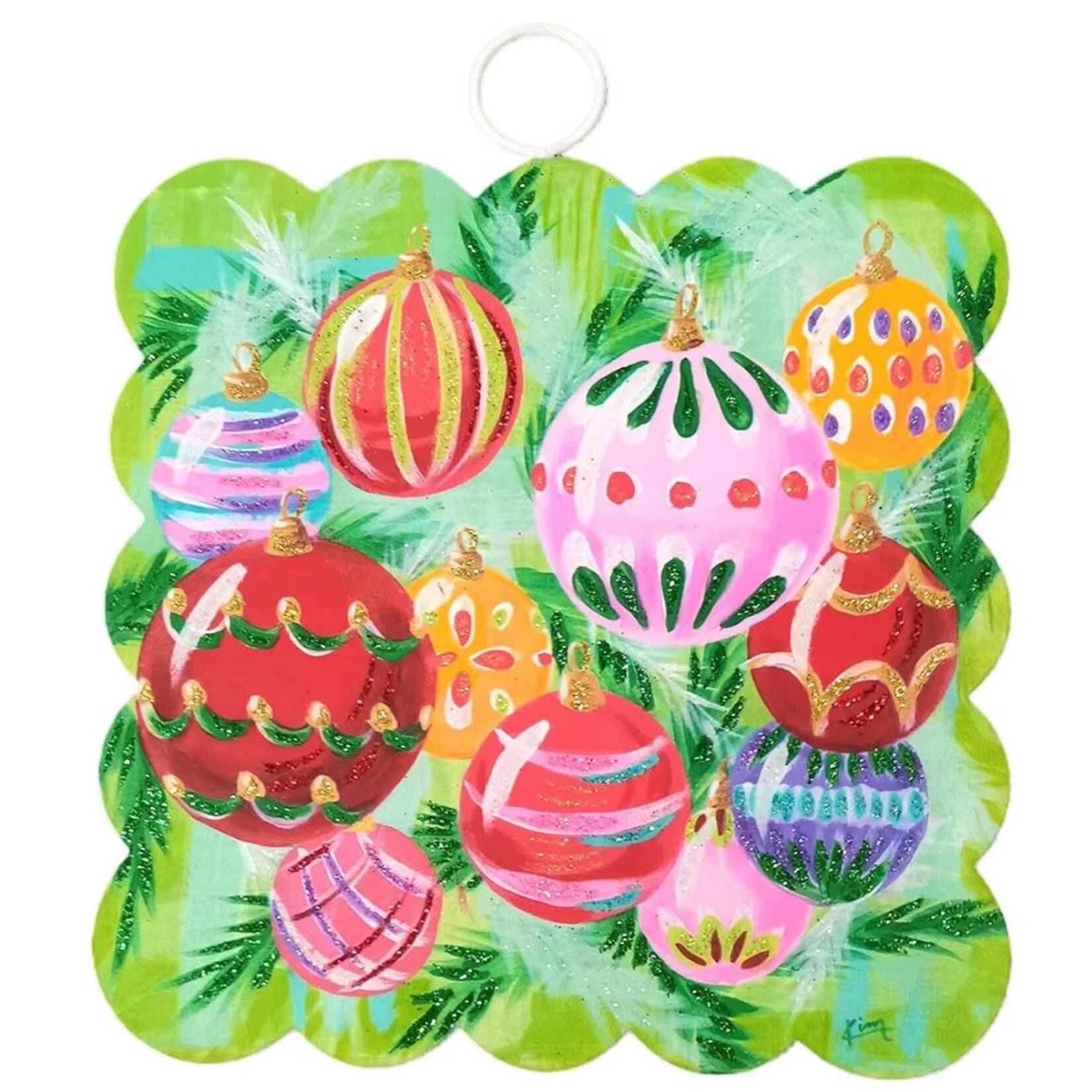 the round top collection scallop holliday baubles charm