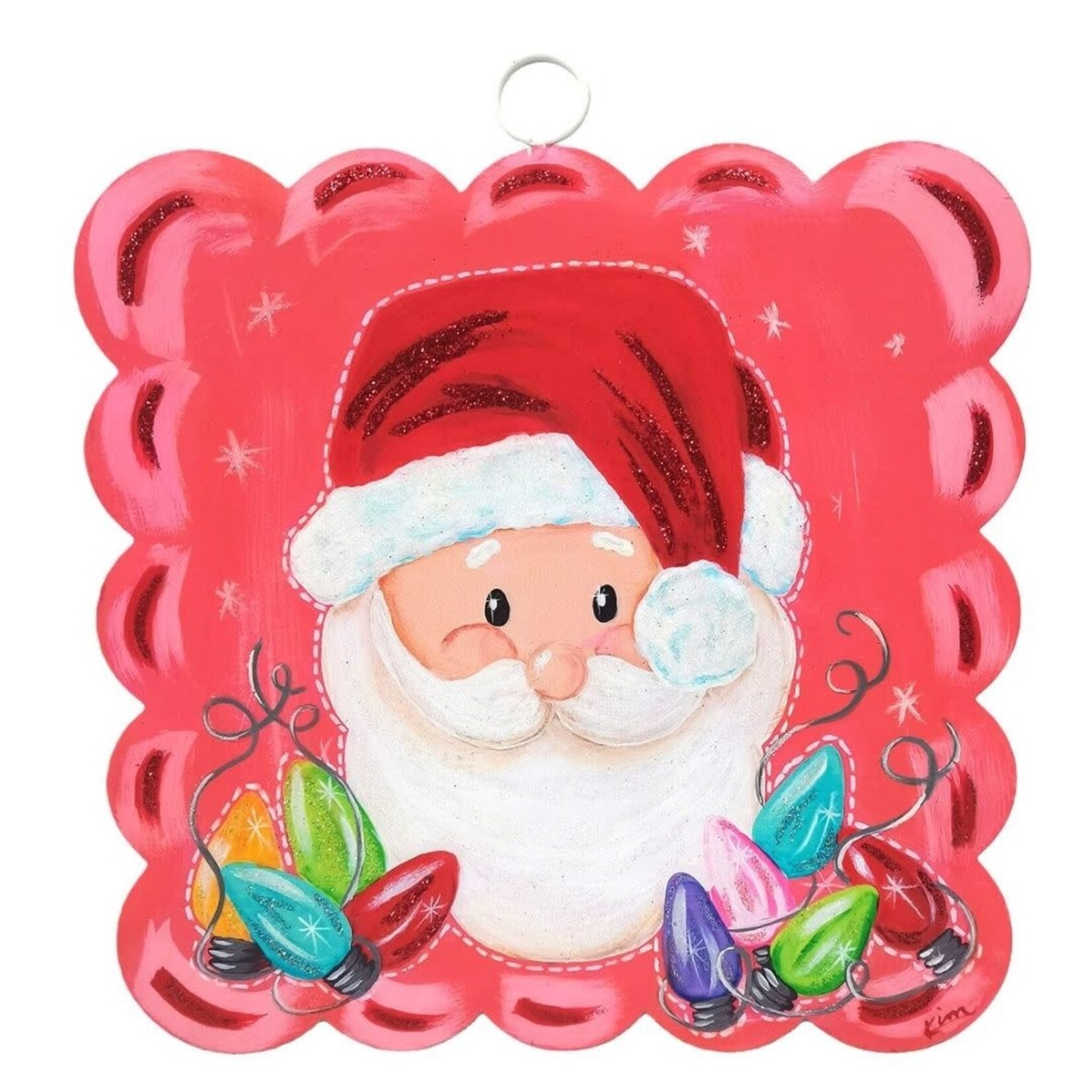 the round top collection santa all tied up charm
