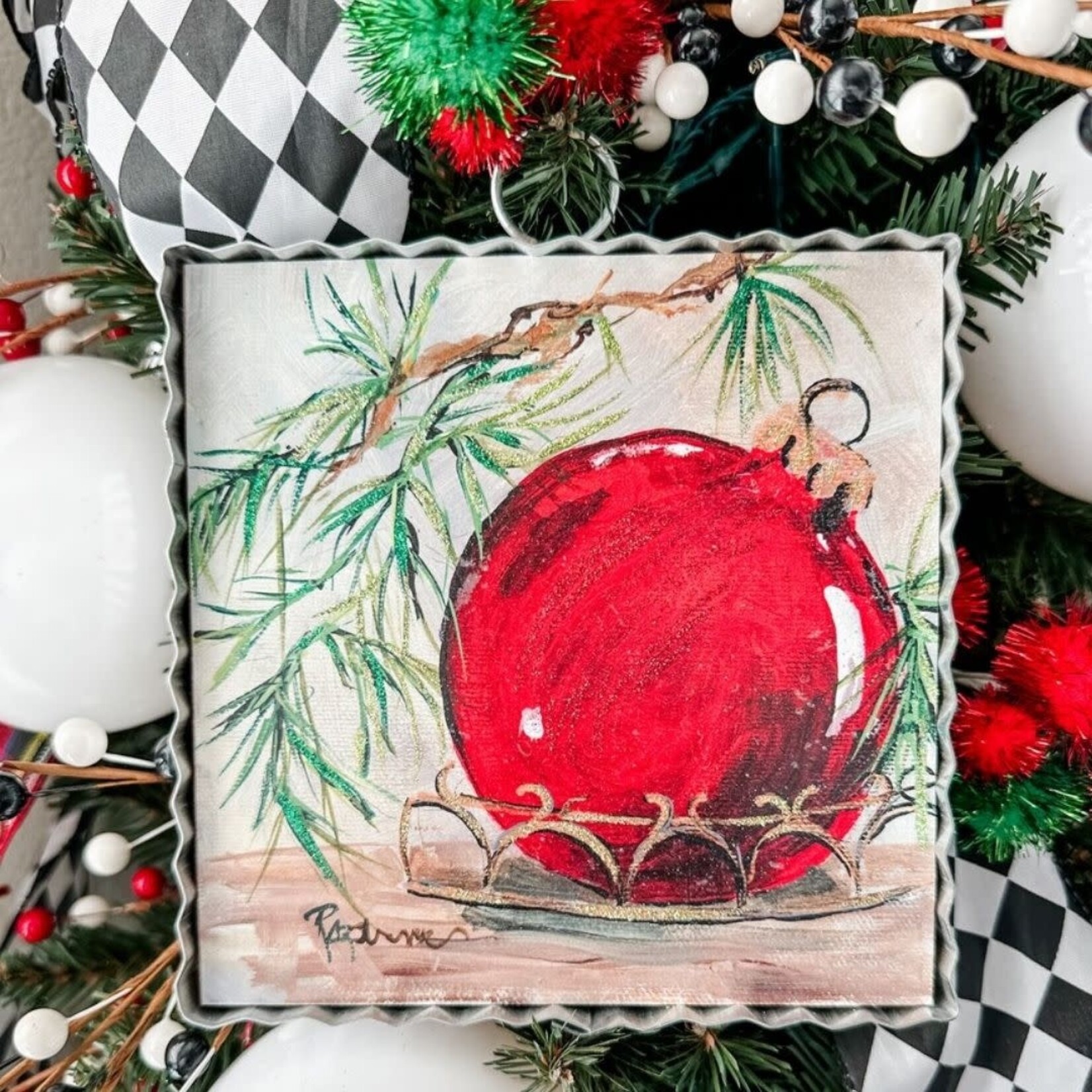 the round top collection red ornament charm