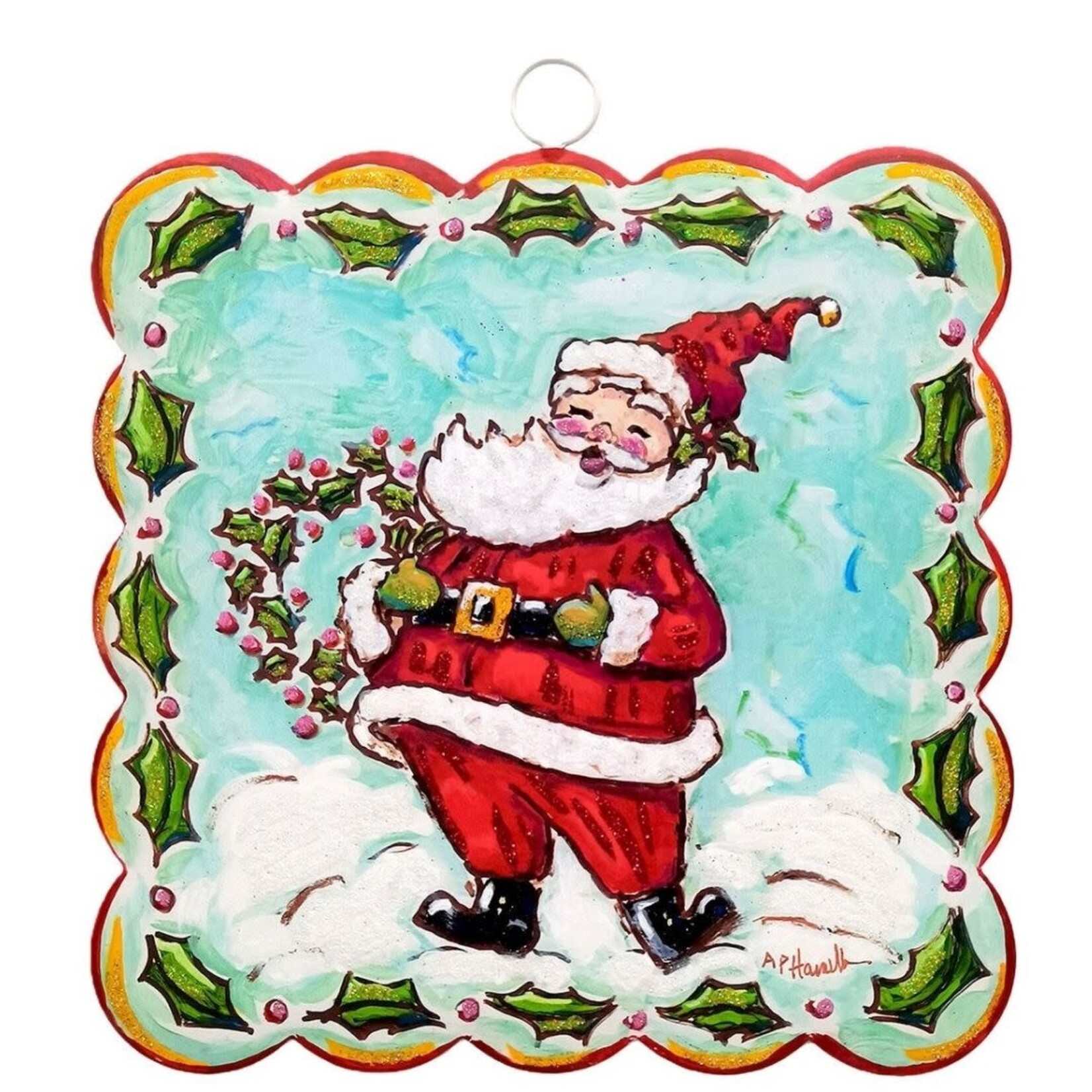 the round top collection scallop belly laugh santa charm