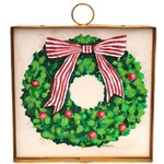 the round top collection green wreath red balls charm