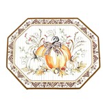 the round top collection festive pumpkin bamboo mat