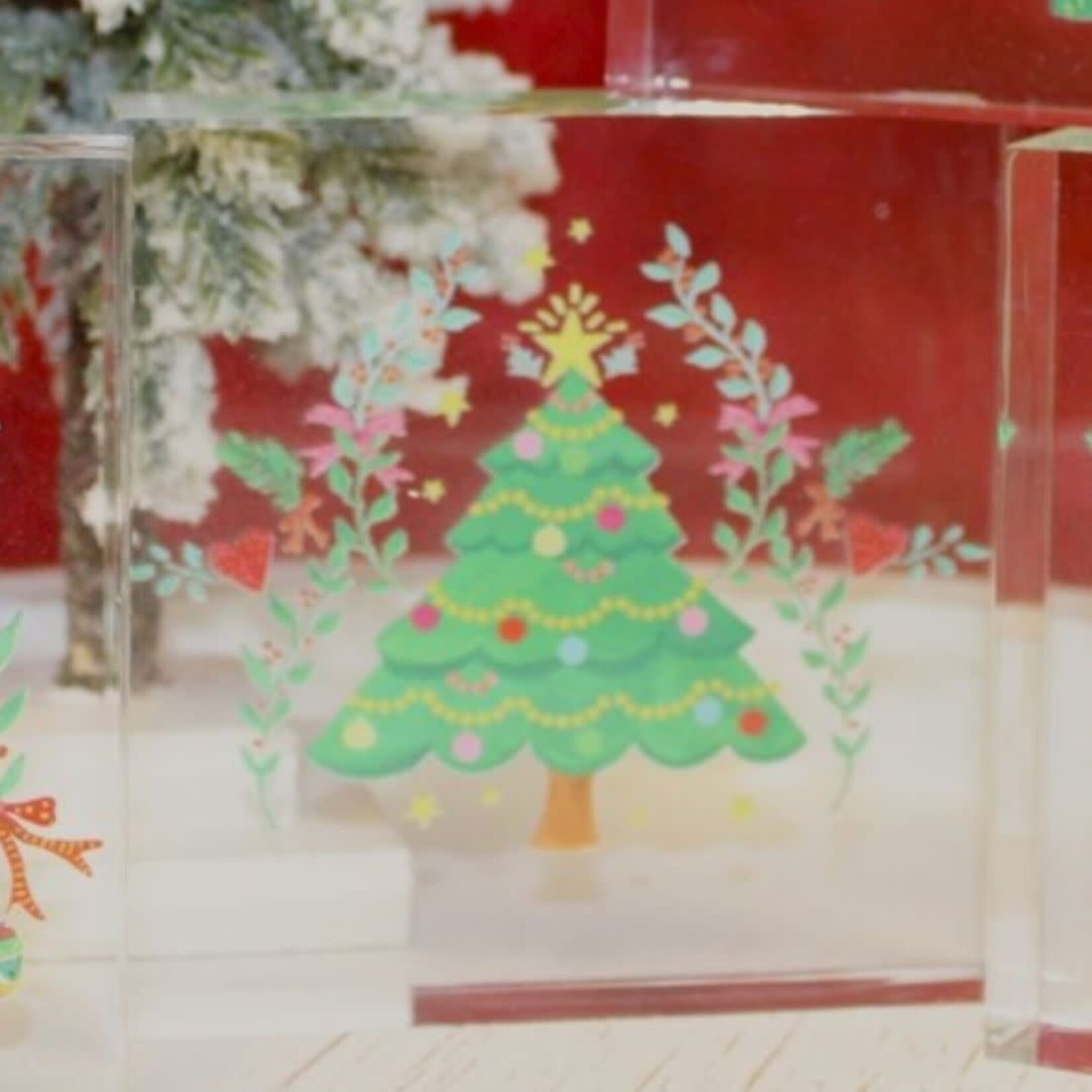 m. lynne designs acrylic christmas tree block