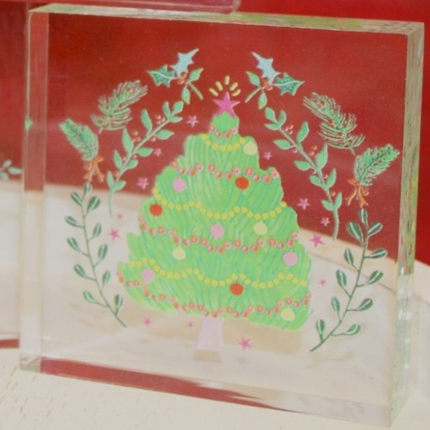 m. lynne designs acrylic christmas tree block