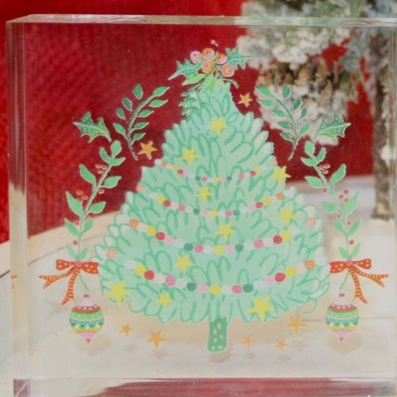 m. lynne designs acrylic christmas tree block