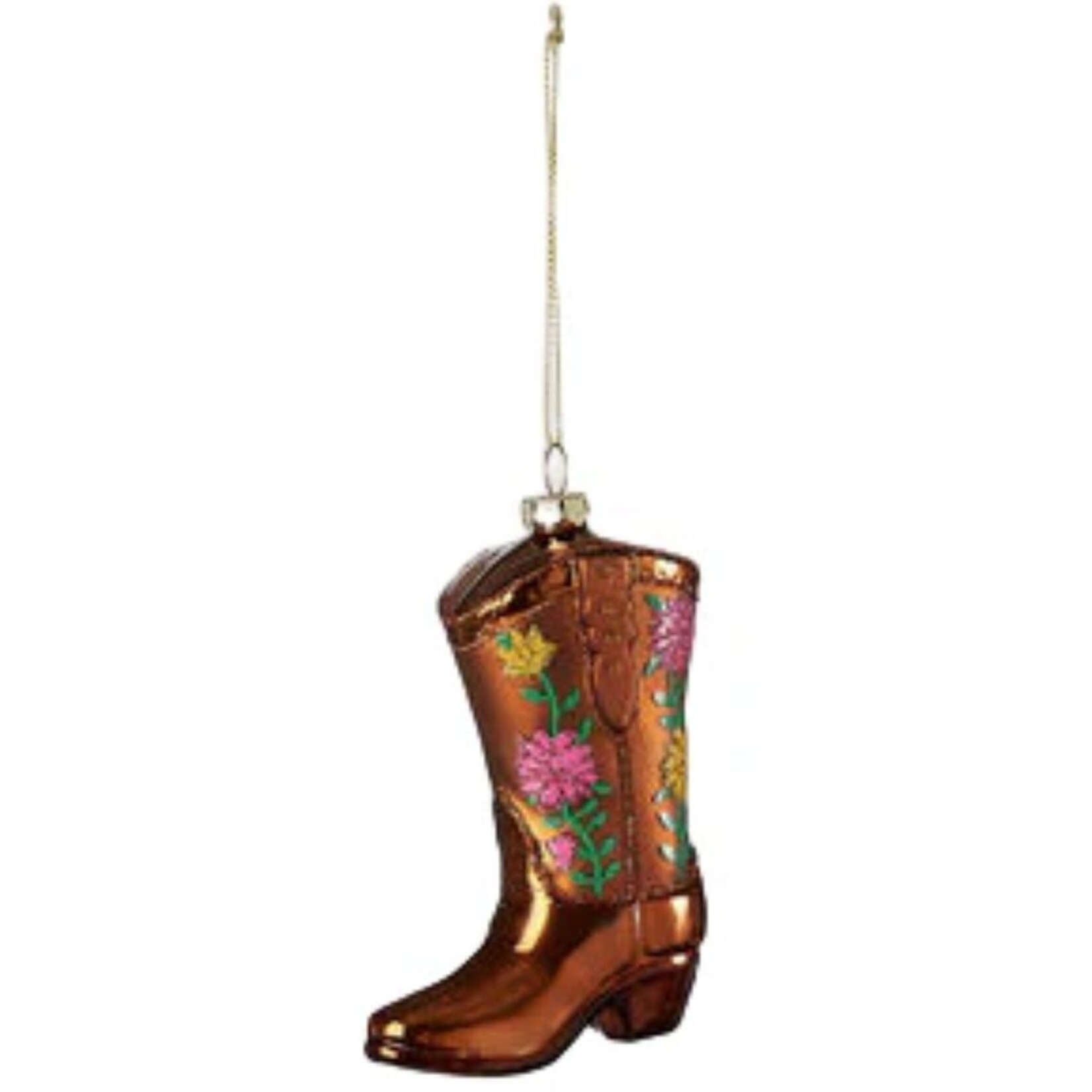m. lynne designs glass cowboy boot ornament