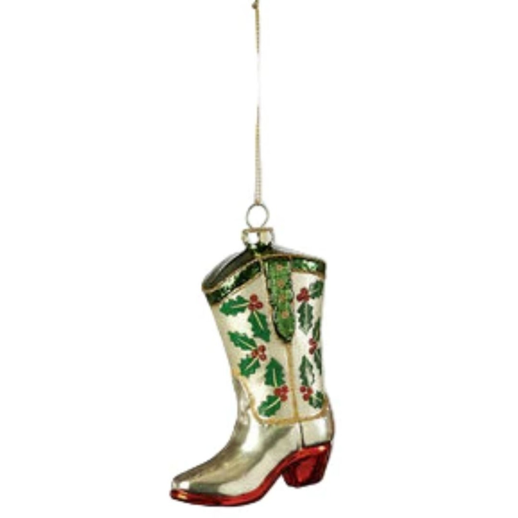 m. lynne designs glass cowboy boot ornament