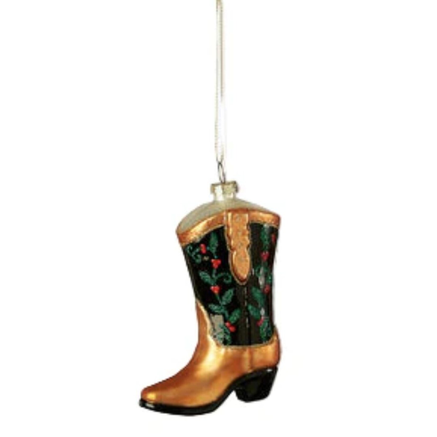 m. lynne designs glass cowboy boot ornament