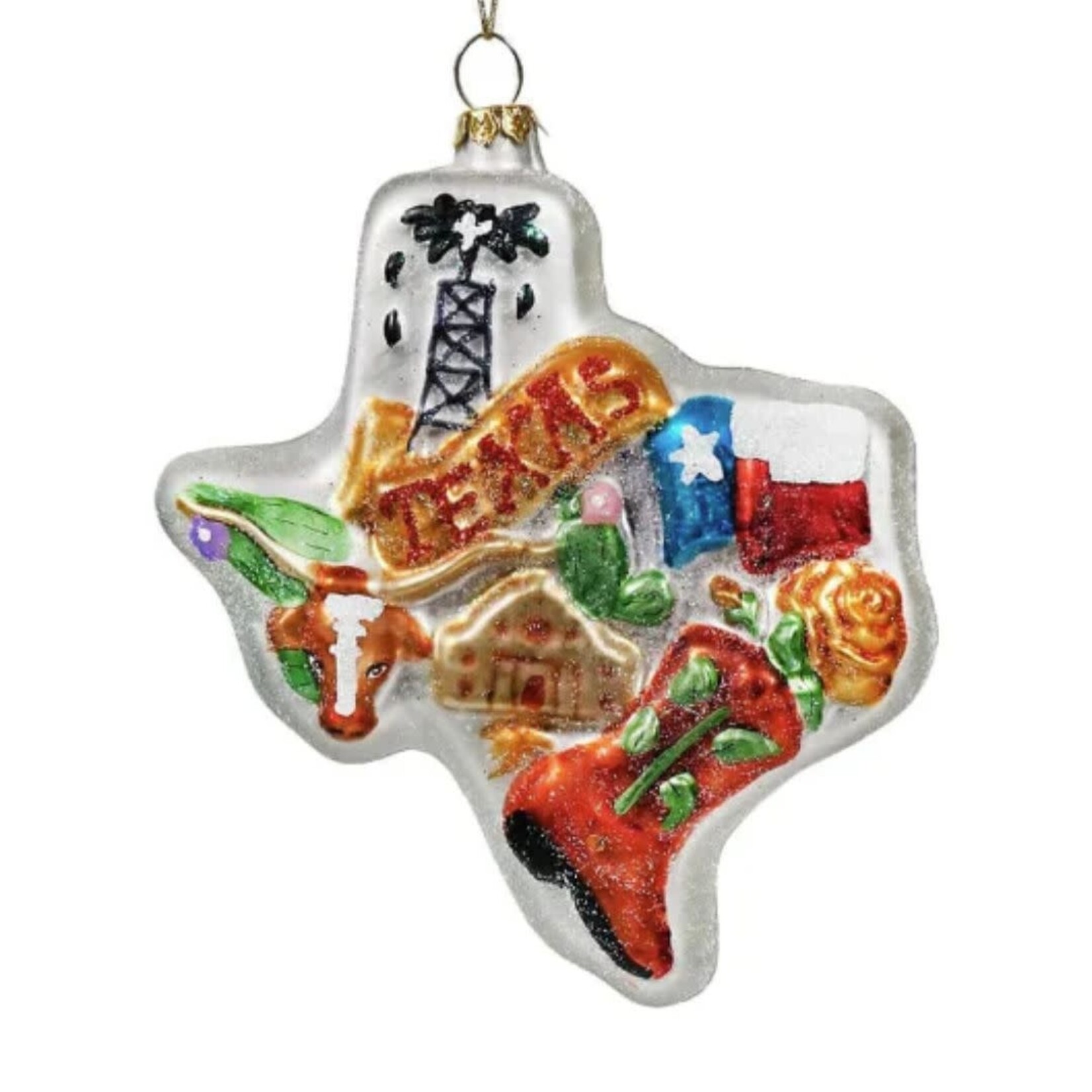 m. lynne designs glass texas ornament