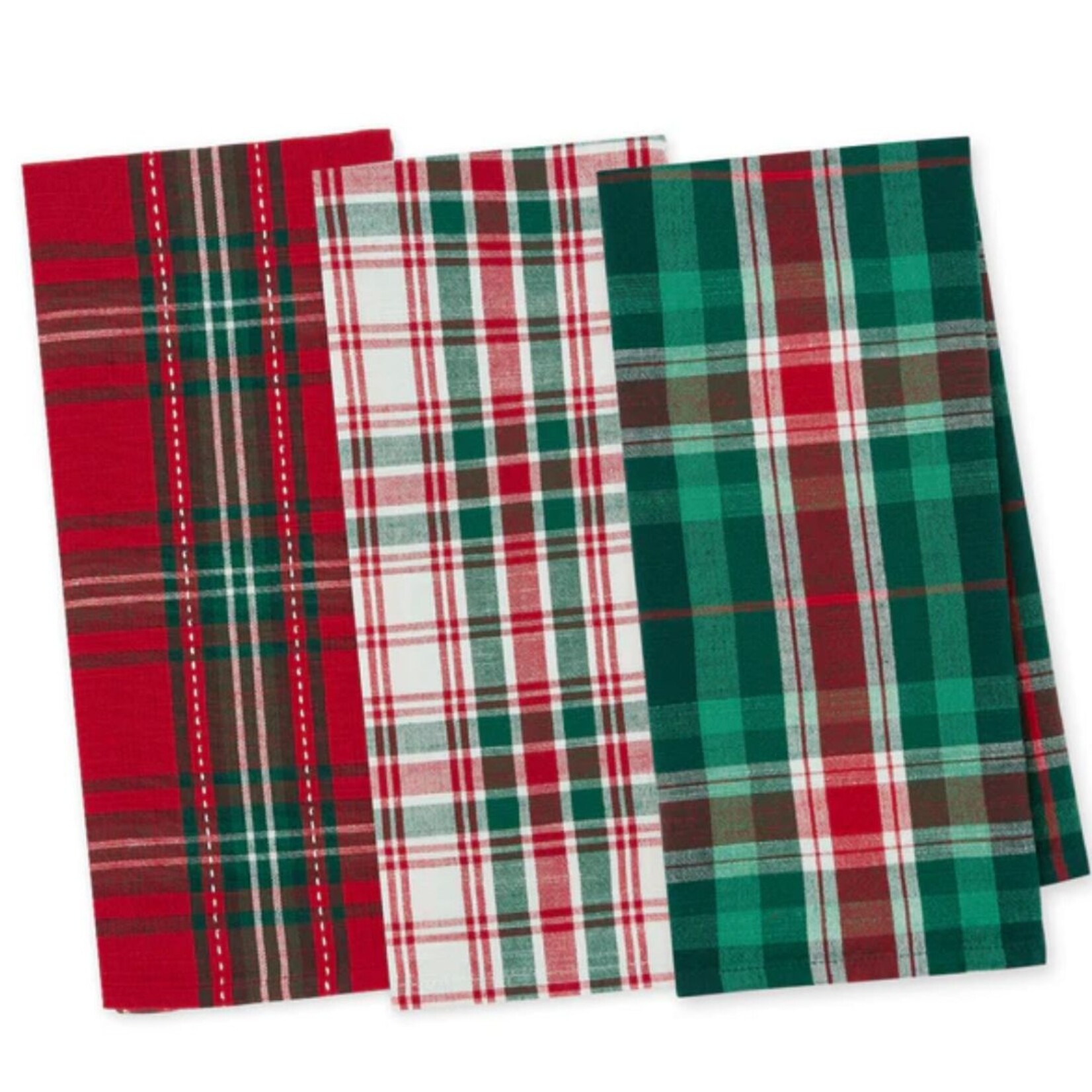 m. lynne designs christmas plaid tea towel