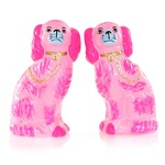 m. lynne designs neon pink staffordshire dog