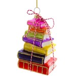 m. lynne designs colorful stacked books ornament